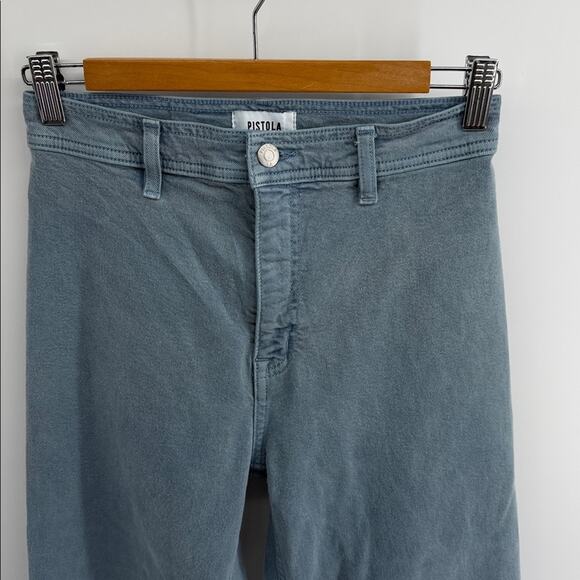 Pistola Penny stretch hi rise wide leg raw hem cropped denim jeans sz 26 - Picture 2 of 8